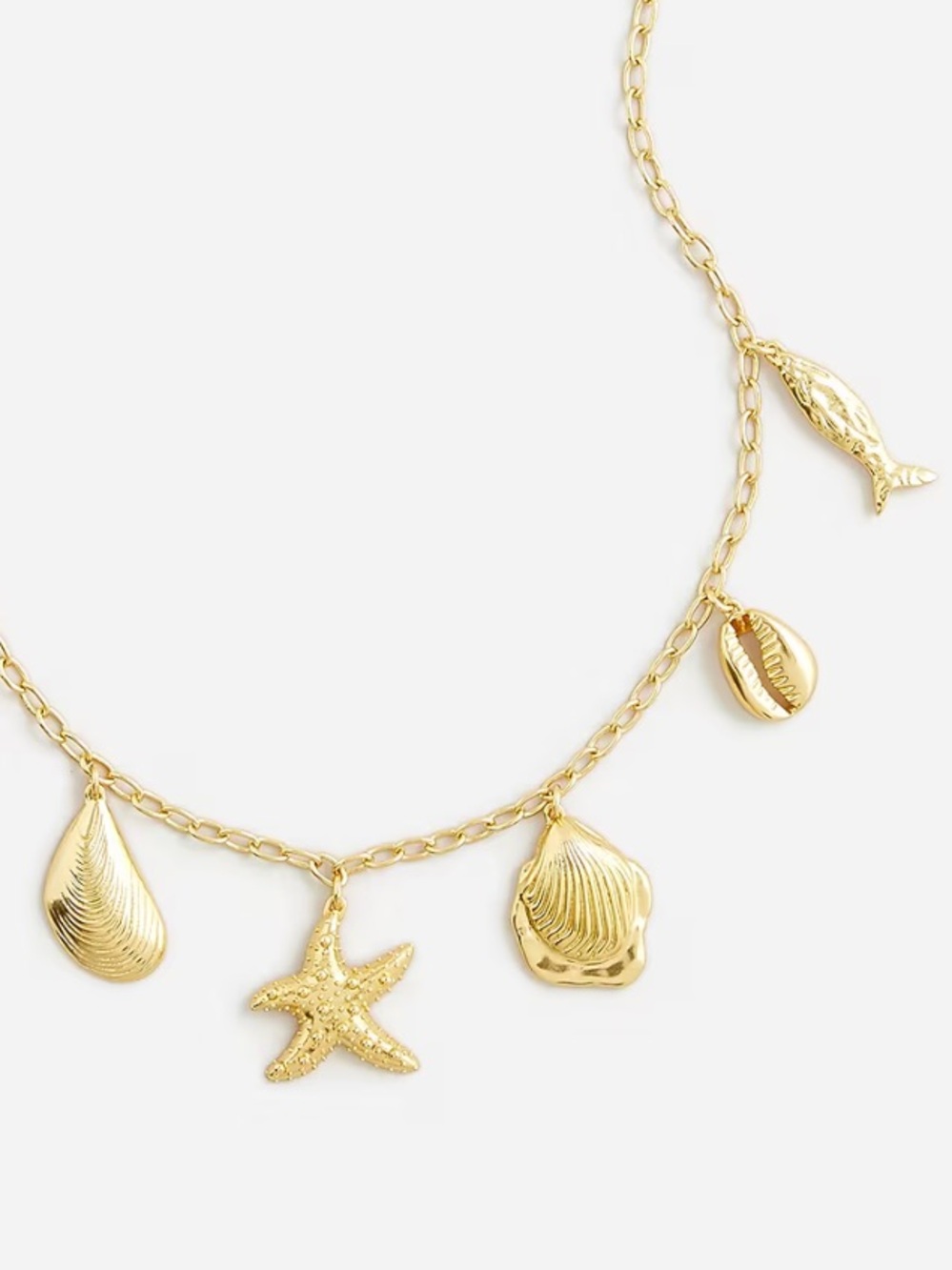 J. Crew Underwater Charm Necklace in Gold Plate. Brand new!